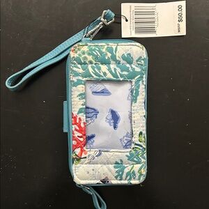 Floral Wristlet Wallet with ID Window